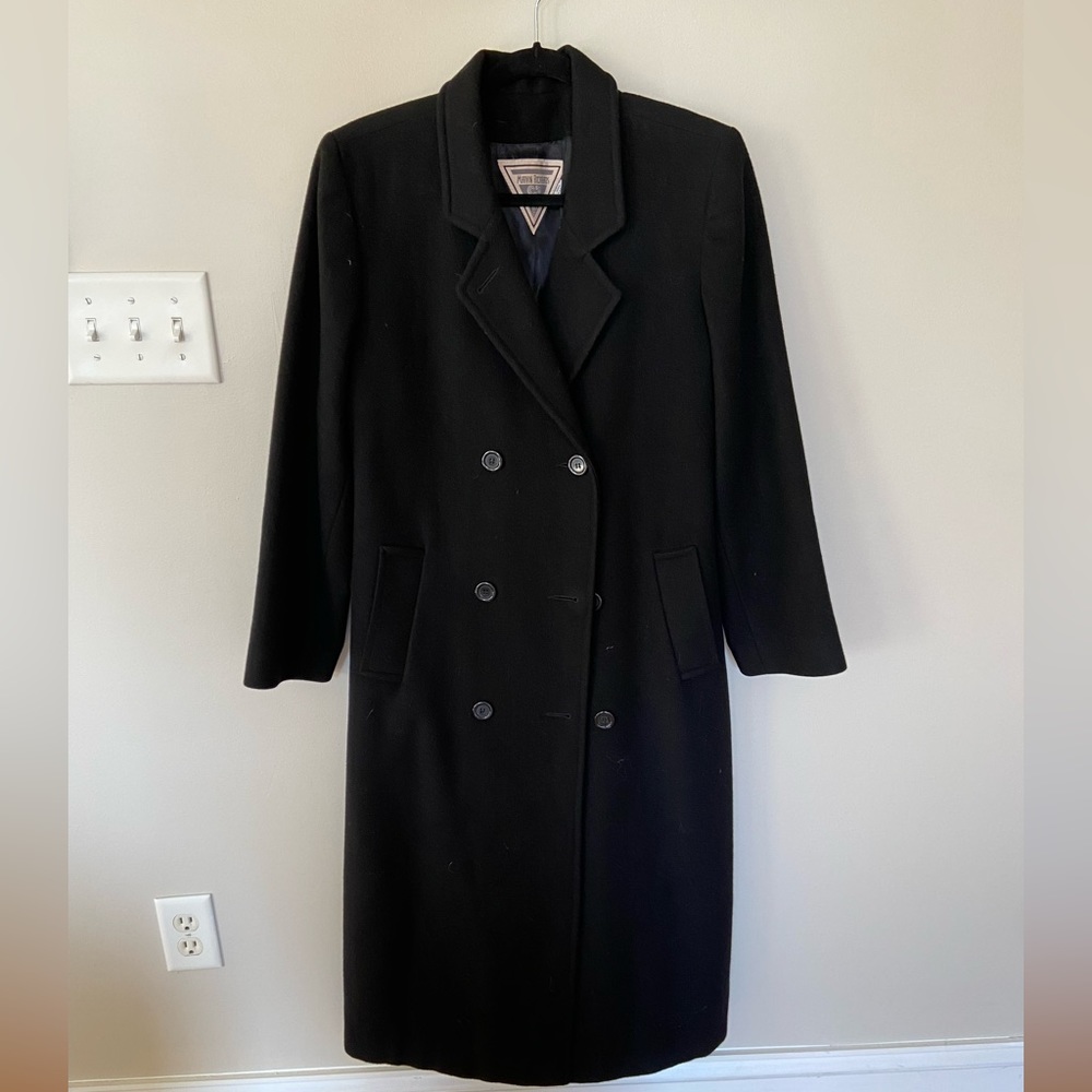 Marvin Richards Black double breasted pea coat- 10P EUC